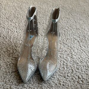 Thalia Sodi Silver Sparkle Heels